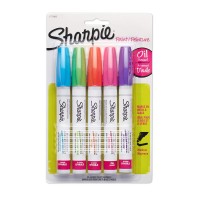 Sharpie Medium Point Oil-Based Opaque Paint Markers 5/Pkg Aqua, Orange, Lime, Green, Pink & Purple