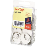 Avery Round 1-1/4 Inch Split Key Ring Tag with Metal Rim - 50 Pack 