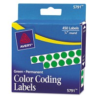 Avery Permanent Color Coding Labels Round 1/4in Green