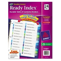 AVE11321 - Ready Index Customizable Table of Contents Double Column Dividers