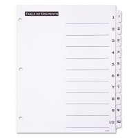 AVERY TABLE AND TABS DIVIDER 1-10