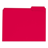 UNV16163 Letter Size File Folder - Standard Height with 2-Ply 1/3 Cut Assorted Tab, Red - 100/Box