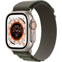 Apple Watch Ultra 49mm Titanium Case With Green Alpine Loop - Medium (GPS + Cellular)