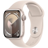 Apple Watch Series 9 (GPS) Starlight Aluminum Case with Starlight Sport Band - 41mm S/M