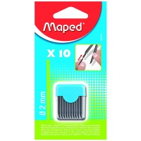 Maped 2mm Compass Leads in Reusable Storage Container, 10 Pack 