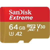 SanDisk Extreme 64GB UHS-I microSDXC Memory Card with SD Adapter