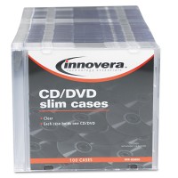 Innovera CD/DVD Polystyrene Thin Line Storage Case Assorted Colors 50/Pack