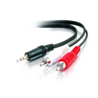 C2G / Cables To Go 40423 Value Series One 3.5mm Stereo Male to Two RCA Stereo Male Y-Cable, Black (6 Feet/1.82 Meters) 