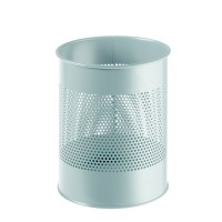 Durable Metal Waste Basket - Grey