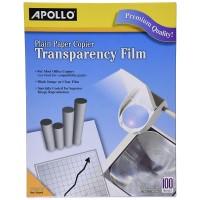 Apollo Plain Paper Copier Film without Sensing Stripe, 8.5 x 11 Inches, Clear Sh