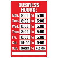 Cosco Business Hours Sign Kit