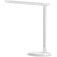 LED Dimmable Desk Lamp With USB Charging Port Wht