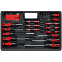 Screwdriver Set, XOOL Professional Screwdriver Set with Case, Torx Phillips Slotted Hex Pozi Non-Slip Precision Screwdriver Set, 42 PCS Heavy Duty Magnetic Tips for Home Repair,Improvement,Craft 