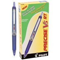 Precise V5RT Roller Ball Pen Retractable, Extra-Fine 0.5 mm, Blue Ink, Blue Barre 12X