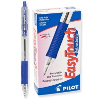 Pilot 32211 EasyTouch Retractable Ball Point Pen, Blue Ink, 0.7mm, Dozen 12X