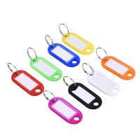 Uniclife 100 Pack Tough Plastic Key Tags with Split Ring Label Window, Assorted Colors