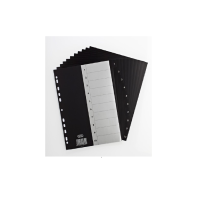 Elba (A4) Professional Dividers 1-10 Part Heavyweight Polypropylene Black (Single)