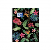 OXFORD Botanical Spiral Block A4 + 80 Ruled Sheets 90g Flexible Cardboard Cover