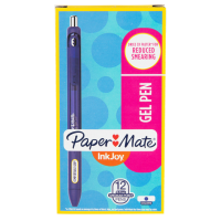 Paper Mate 1951721 InkJoy Blue Ink with Blue Barrel 0.7mm Retractable Gel Pen - 12/Pack