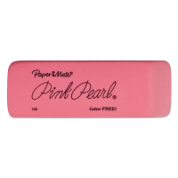 Pink Pearl Eraser For Pencil Marks, Rectangular Block, Medium, Pink 1x