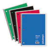 UNIVERSAL NOTEBOOK 1SUB LTR 100 ASSORTED