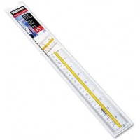 Acrylic Data Highlight Reading Ruler With Tinted Guide 15" Long, Clear/Yellow