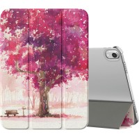 MoKo Case for iPad 10th Gen (10.9 inch 2022) - Slim Stand Protective Cover w/ Hard Back Shell - Floral Watercolor Scenery