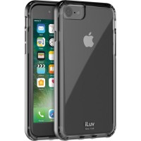iLuv  iPhone 8/7 METAL FORGE -Protective case with Metallic painted PC frame, Black