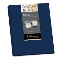 Southworth® - Certificate Holder - Certificate Holders, Navy Blue - 8-1/2in. x 11in. - navy blue - PK of 10