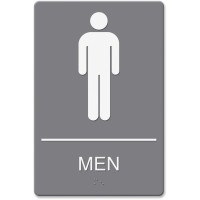 Headline® Sign ADA Sign, Men Restroom Symbol w/Tactile Graphic