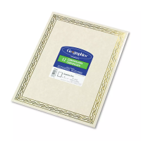 Geographics Foil Stamped Award Certificates 8-1/2 x 11 - Gold Serpentine Border - 12/Pack (44407)