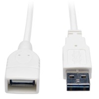 USB 2.0 Extension Cable (Reversible A to A M/F), White, 10 ft.