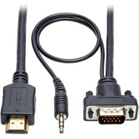 Tripp Lite HDMI to VGA + Audio Adapter Converter Cable Active Low Profile HD15 + 3.5mm M/M 1080p @ 60Hz