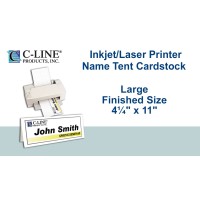 C-Line(R) Inkjet/Laser Name Tents, 8 1/2in. x 11in., White, Box Of 50
