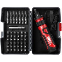 Skil 4V Rechargeable Cordless Screwdriver (Includes 45-Piece Bit Set, USB Charging Cable, Case) 