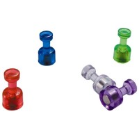 Officemate Push Pin Magnets, Assorted Translucent