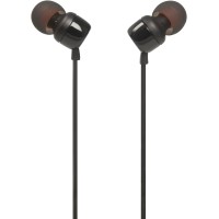 JBL Tune 110 Wired Earbuds, 1-Button Remote Microphone - Black