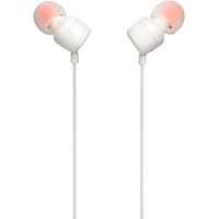 JBL Tune 110 Wired Earbuds, 1-Button Remote Microphone – White