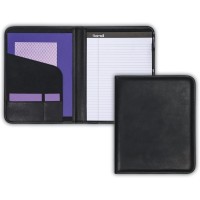 Samsill Professional Faux Leather Business Padfolio with 8.5 x 11 Letter Sized Writing Pad - Black