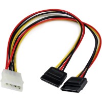 StarTech 12in LP4 to 2x SATA Power Y Cable Adapter - Molex to to Dual SATA Power Adapter Splitter