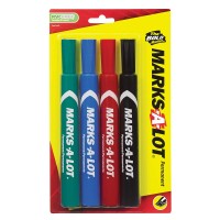 AVERY PERMANENT MARKER LARGE, 4/SET ASSORTED