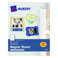 Avery® Printable Inkjet Magnet Sheets, 8 1/2 x 11, White, 5/Pack 072782032708