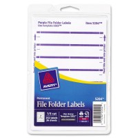 Filing Label, 4"x6" Sheet, Inkjet/Laser, Permanent, 1/3 Cut, Purple, 252/Pack AV