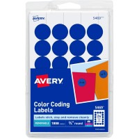 AVERY COLOR CODING LABELS, 3/4In (DIAMETER) - BLUE