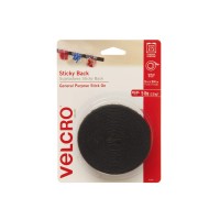 ELCRO® Brand Sticky Back Tape, 5ft x 3/4in Roll, Black - Quick and easy to use - simply peel and stick. Designed for indoor use.