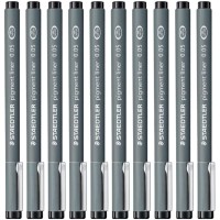 Staedtler 0.05mm Pigment Liner Fineliner Sketching Drawing Pens - Pack of 10