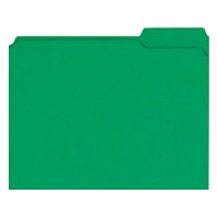 UNV16162 Letter Size File Folder - Standard Height with 2-Ply 1/3 Cut Assorted Tab, Green - 1/Folder