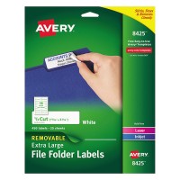Avery® X-Large 1/3-Cut File Folder Labels w/TrueBlock, 15/16 x 3