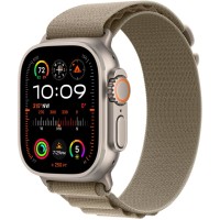 Apple Watch Ultra 2 (GPS + Cellular) 49mm Titanium Case with Olive Alpine Loop - Medium