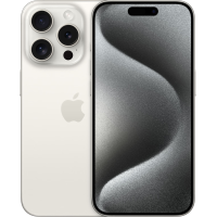 Apple - iPhone 15 Pro 128GB - White Titanium - Dual SIM (nano‑SIM and eSIM)